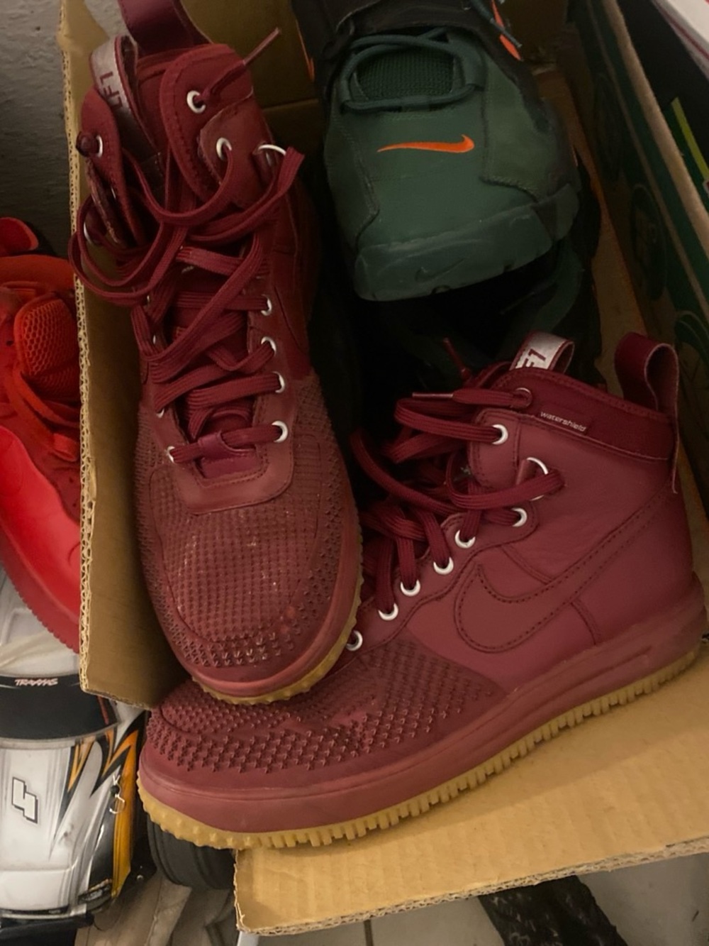 Nike Men’s Burgundy High-Top Sneakers with Gum Sole
